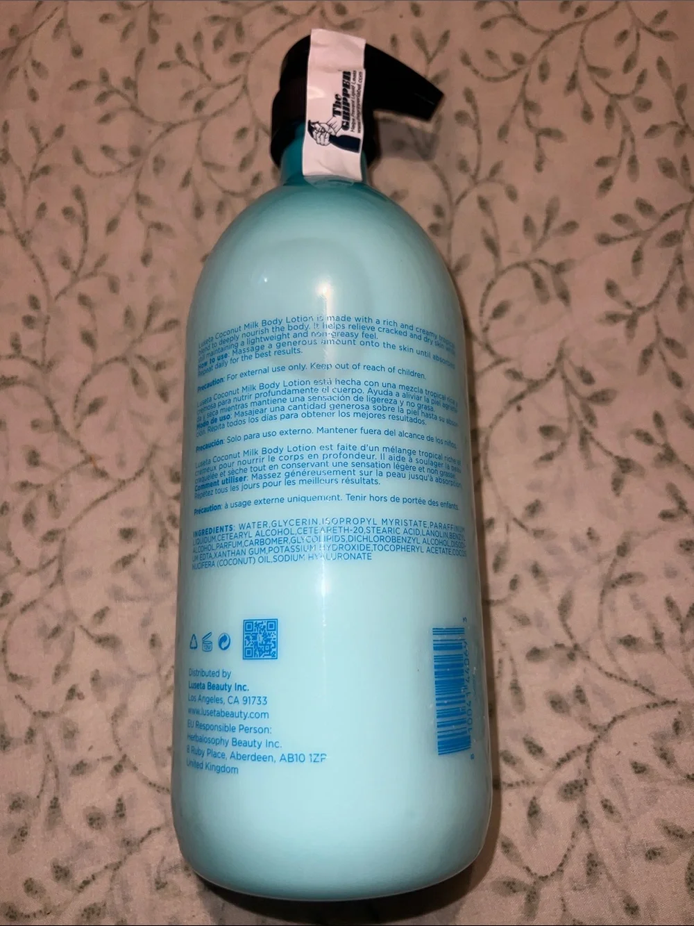 Luseta Coconut Milk Body Lotion New 33.8 fl.oz free of Paraben & Sulfates.  New.